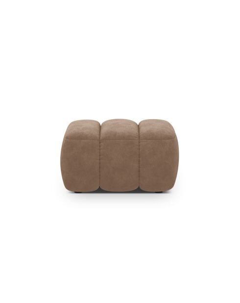 Pouf velours Kimi 1 Place beige foncé - 75x55x40 cm