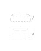 Canapé velours Kimi 2 Places beige foncé - 175x100x84 cm