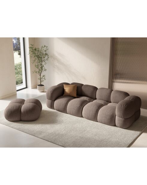 Loretto Capuccino-Sofa für 4 Personen, 250 x 100 x 68 cm