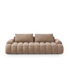 Canapé velours convertible avec coffre Kimi 4 Places beige foncé - 250x100x84 cm