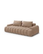 Canapé velours convertible avec coffre Kimi 4 Places beige foncé - 250x100x84 cm