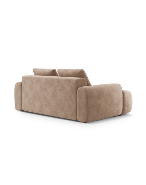 Canapé velours Kimi 3 Places beige foncé - 200x100x84 cm
