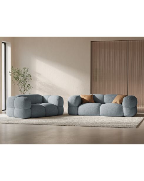 Loretto 3-zitsbank in pastelblauw - 210x100x68 cm