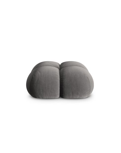 Pouf velours Loretto 1 Place gris - 90x90x40 cm