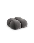 Pouf velours Loretto 1 Place gris - 90x90x40 cm