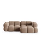 Loretto Ecksofa für 3 Personen, Samt, rechts, dunkelbeige — 250 x 147 x 68 cm