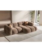 Loretto Ecksofa für 3 Personen, Samt, rechts, dunkelbeige — 250 x 147 x 68 cm