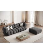 Pouf velours Koge 1 Place gris - 95x95x40 cm