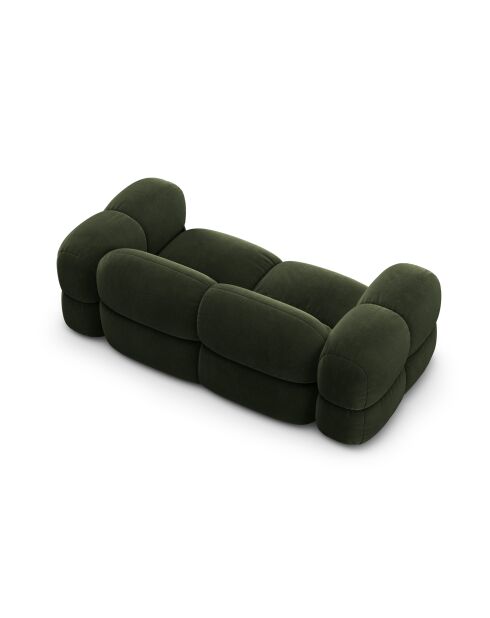 Canapé velours Loretto 3 Places vert - 210x100x68 cm