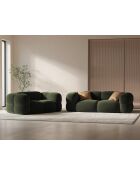 Canapé velours Loretto 3 Places vert - 210x100x68 cm