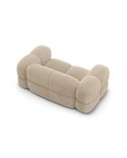 Canapé velours Loretto 2 Places beige clair - 180x100x68 cm