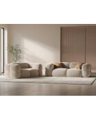 Canapé velours Loretto 2 Places beige clair - 180x100x68 cm