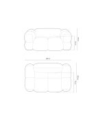 Canapé velours Loretto 2 Places beige clair - 180x100x68 cm