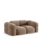 Canapé velours Loretto 3 Places beige foncé - 210x100x68 cm