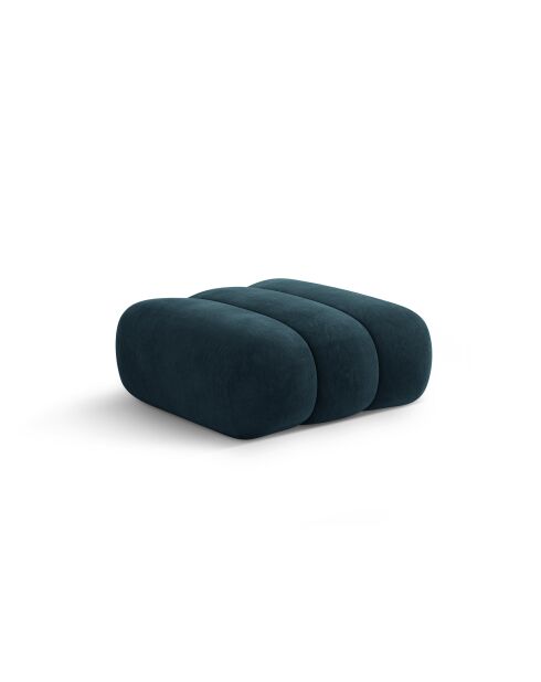Pouf velours Koge 1 Place pétrole profond - 95x95x40 cm