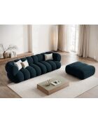 Pouf velours Koge 1 Place pétrole profond - 95x95x40 cm