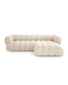 Koge Ecksofa für 5 Personen, Samt, rechts, hellbeige, 270 x 165 x 70 cm