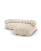 Koge Ecksofa für 5 Personen, Samt, rechts, hellbeige, 270 x 165 x 70 cm