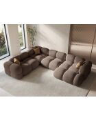 Loretto Capuccino 5-zitsbank met panoramisch uitzicht, open links, 345x250x68 cm