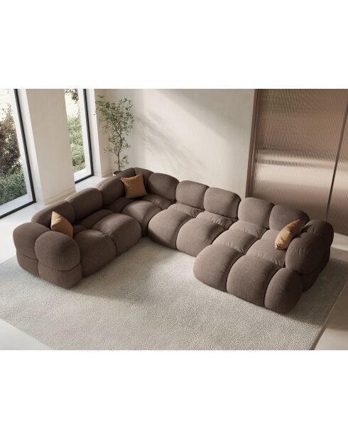 Loretto Capuccino 5-zitsbank met panoramisch uitzicht, open links, 345x250x68 cm