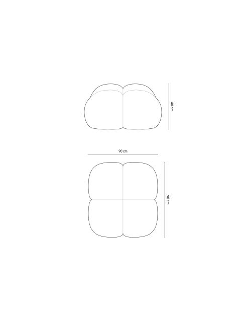 Pouf Loretto 1 Place capuccino - 90x90x40 cm