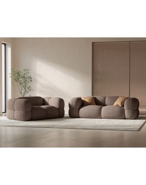 3-zitsbank Loretto Capuccino - 210x100x68 cm