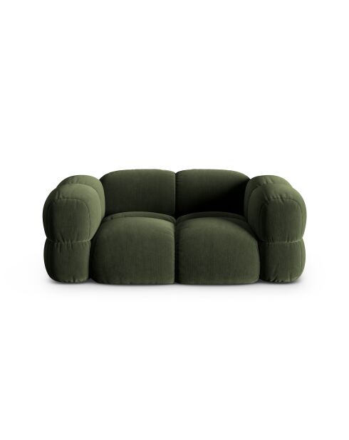 Canapé velours Loretto 2 Places vert - 180x100x68 cm