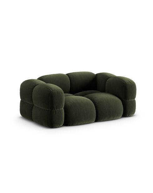 Canapé velours Loretto 2 Places vert - 180x100x68 cm