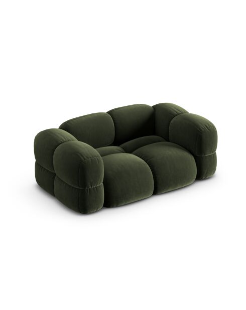 Canapé velours Loretto 2 Places vert - 180x100x68 cm