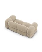 Canapé velours Loretto 3 Places beige clair - 210x100x68 cm