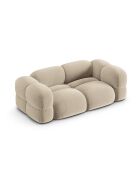 Canapé velours Loretto 3 Places beige clair - 210x100x68 cm