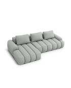 Canapé d'angle gauche convertible avec coffre Kimi 3 Places gris clair - 275x142x84 cm