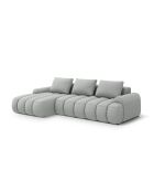 Canapé d'angle gauche convertible avec coffre Kimi 3 Places gris clair - 275x142x84 cm