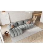 Canapé d'angle gauche convertible avec coffre Kimi 3 Places gris clair - 275x142x84 cm