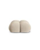 Pouf velours Loretto 1 Place beige clair - 90x90x40 cm