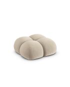 Pouf velours Loretto 1 Place beige clair - 90x90x40 cm