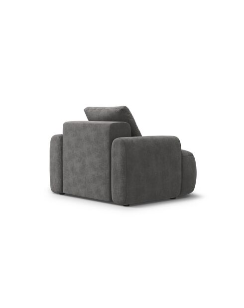 Fauteuil en velours Kimi 1 Place gris - 95x85x84 cm