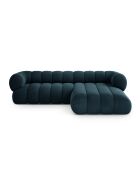 Koge Ecksofa für 5 Personen, Samt, rechts, 270 x 165 x 70 cm, Petrolblau