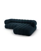 Koge Ecksofa für 5 Personen, Samt, rechts, 270 x 165 x 70 cm, Petrolblau