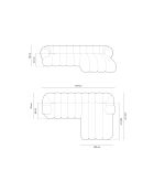 Koge Ecksofa für 5 Personen, Samt, rechts, 270 x 165 x 70 cm, Petrolblau