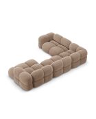 Canapé D'Angle Panoramique (Côté gauche) velours Loretto 5 Places beige foncé - 345x250x68 cm