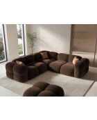 Loretto Ecksofa für 4 Personen, symmetrisches Samt, 250 x 250 x 68 cm, schokoladenbraun