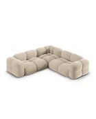Canapé D'Angle Symétrique En velours Loretto 4 Places beige clair - 250x250x68 cm