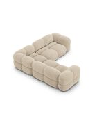 Canapé D'Angle Symétrique En velours Loretto 4 Places beige clair - 250x250x68 cm