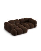 Canapé D'Angle gauche velours Loretto 3 Places chocolat - 250x147x68 cm