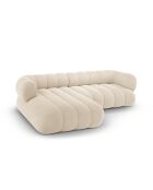 Koge Ecksofa für 5 Personen, Samt, links, hellbeige, 270 x 165 x 70 cm