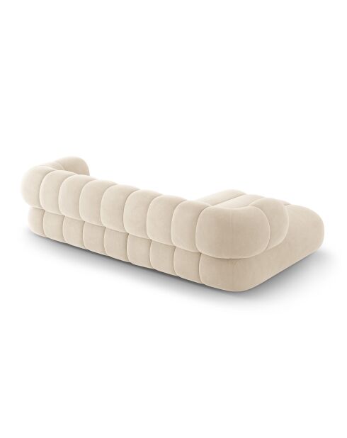 Canapé D'Angle gauche velours Koge 5 Places beige clair - 270x165x70 cm