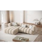 Koge Ecksofa für 5 Personen, Samt, links, hellbeige, 270 x 165 x 70 cm
