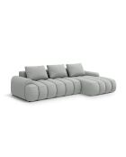 Divano angolare destro trasformabile Kimi 3 posti grigio chiaro con baule - 275x142x84 cm
