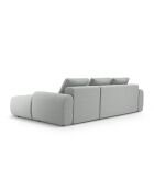 Divano angolare destro trasformabile Kimi 3 posti grigio chiaro con baule - 275x142x84 cm
